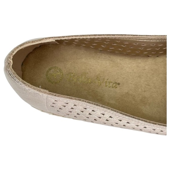 Bella Vita Womens Loafers 8.5M Channing Champagne Perforated Leather Jute - Picture 10 of 12